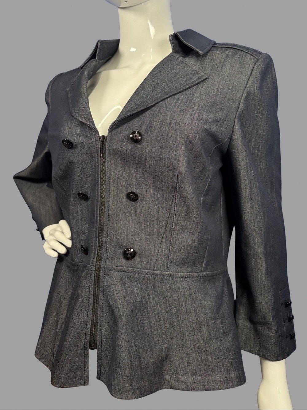 Tahari Women’s Zip-Front Denim Blazer